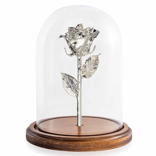 Forever Rose Real 24K Gold Rose & Clear Glass Bud Vase, Genuine One of a Kind Rose Hand Dipped in 24K Gold to Last a Lifetime