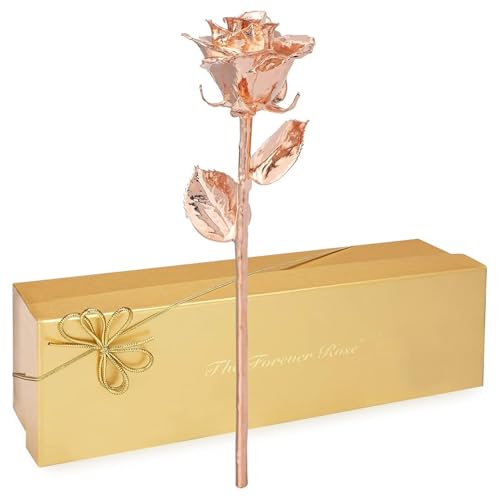 Forever Rose Real 24K Gold Rose & Clear Glass Bud Vase, Genuine One of a Kind Rose Hand Dipped in 24K Gold to Last a Lifetime