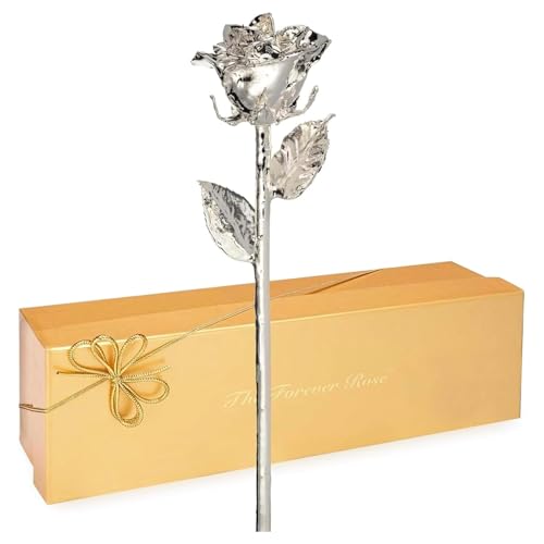 Forever Rose Real 24K Gold Rose & Clear Glass Bud Vase, Genuine One of a Kind Rose Hand Dipped in 24K Gold to Last a Lifetime