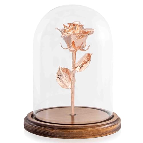 Forever Rose Real 24K Gold Rose & Clear Glass Bud Vase, Genuine One of a Kind Rose Hand Dipped in 24K Gold to Last a Lifetime