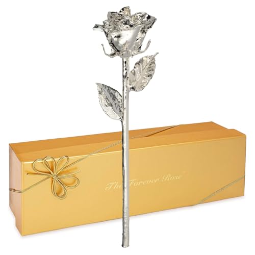 Forever Rose Real 24K Gold Rose & Clear Glass Bud Vase, Genuine One of a Kind Rose Hand Dipped in 24K Gold to Last a Lifetime