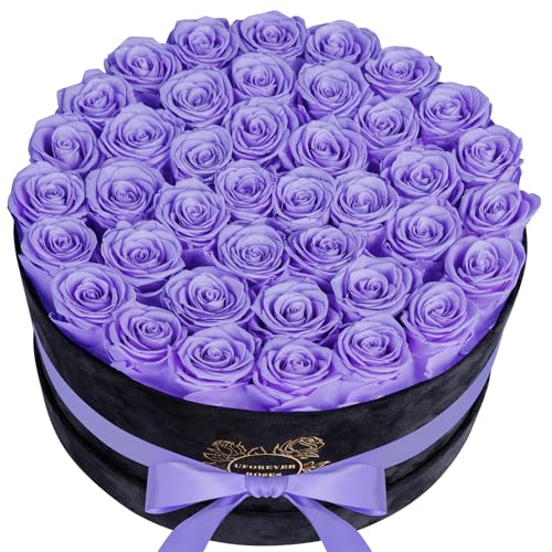 Luxury Preserved Roses in Suede Box - Flower Roses Gifts for Women, Valentines Day Flowers Mothers Day Roses - Birthday Flowers for Delivery Prime - 40 Pieces (Pink)