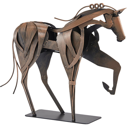 Metal Horse Statue Décor, Handmade & Hand-Painted Modern Western Horse Decoration, Rustic Iron Sculpture Gifts for Home Office for Horse Lovers