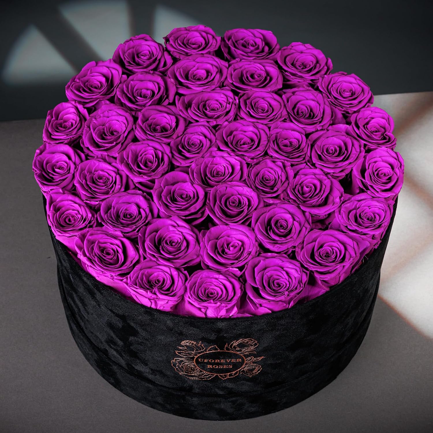 Luxury Preserved Roses in Suede Box - Flower Roses Gifts for Women, Valentines Day Flowers Mothers Day Roses - Birthday Flowers for Delivery Prime - 40 Pieces (Purple)