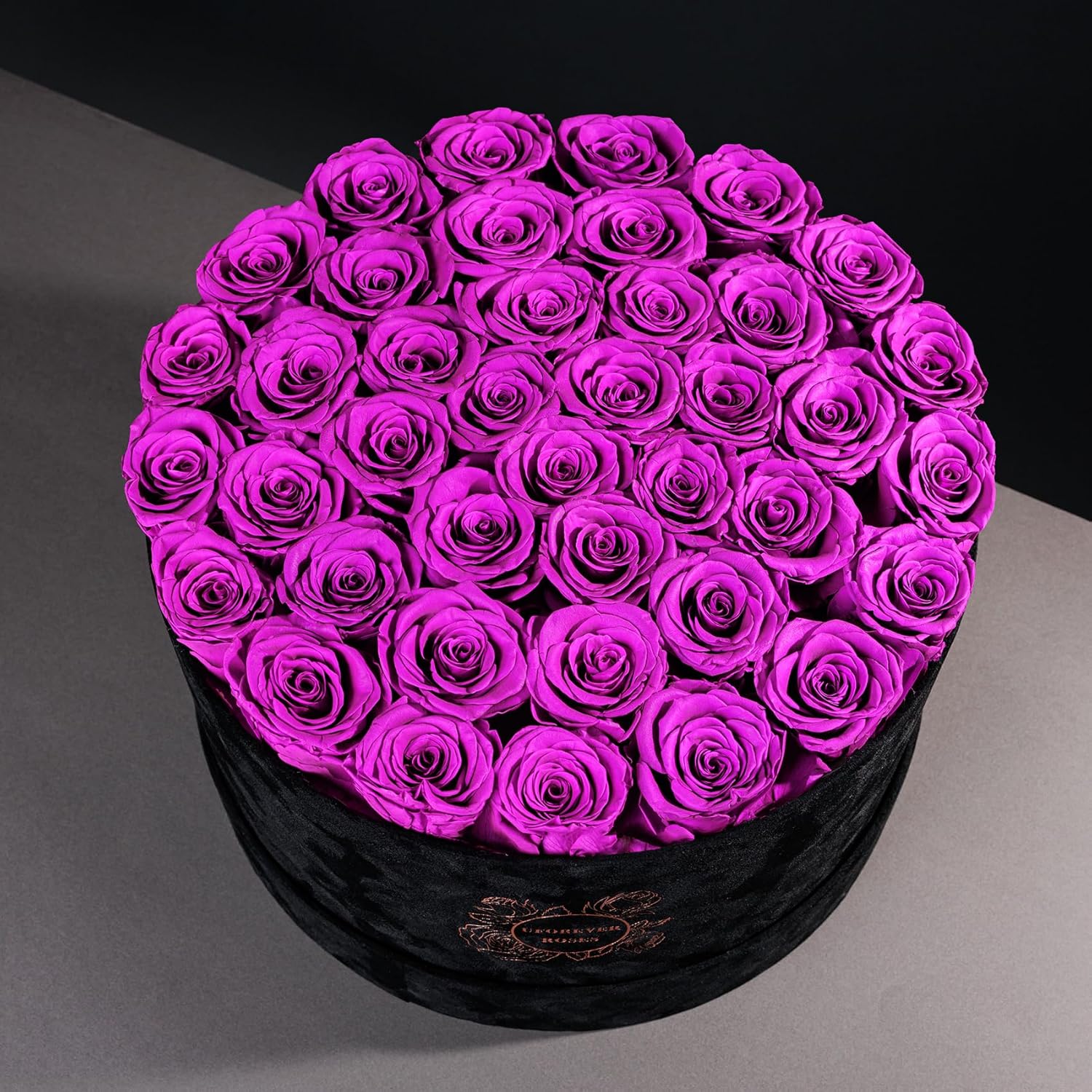 Luxury Preserved Roses in Suede Box - Flower Roses Gifts for Women, Valentines Day Flowers Mothers Day Roses - Birthday Flowers for Delivery Prime - 40 Pieces (Purple)