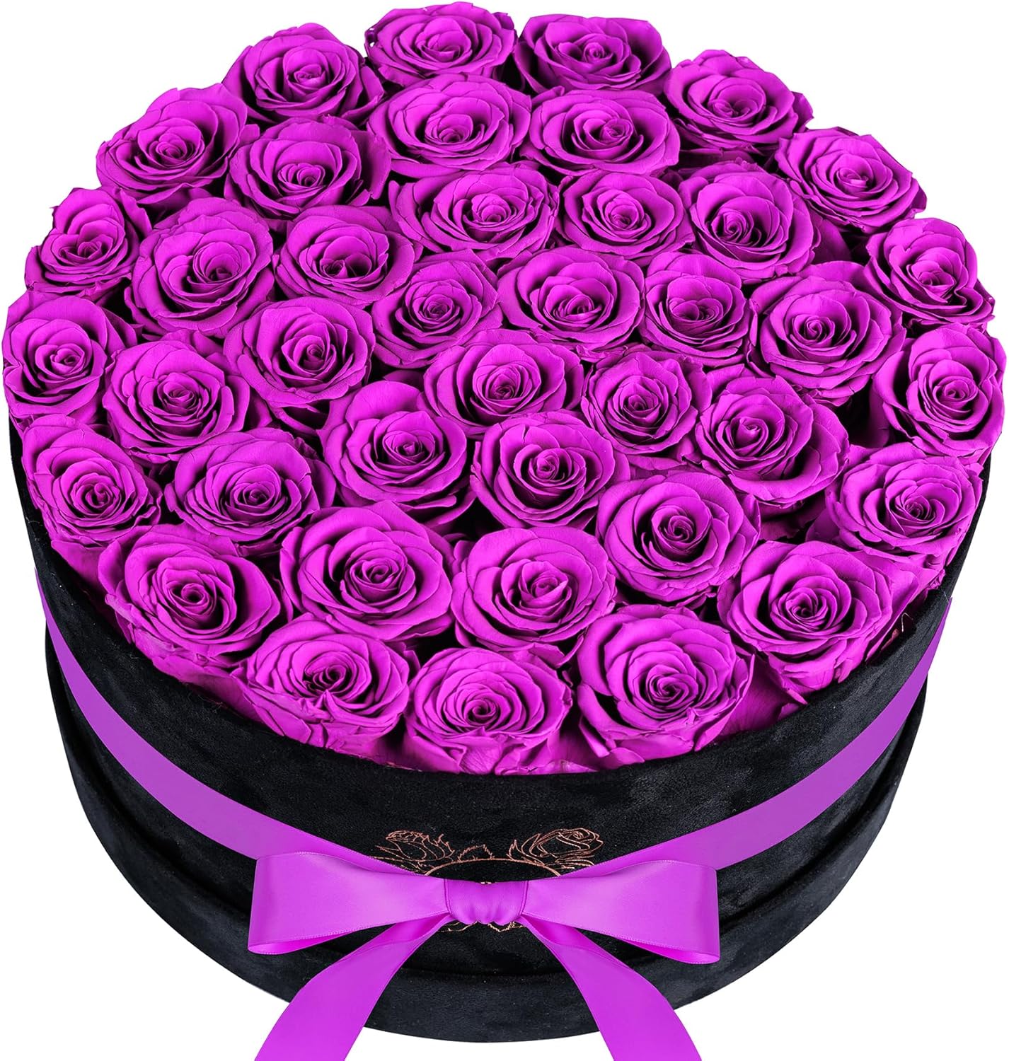 Luxury Preserved Roses in Suede Box - Flower Roses Gifts for Women, Valentines Day Flowers Mothers Day Roses - Birthday Flowers for Delivery Prime - 40 Pieces (Purple)