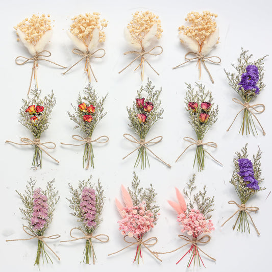 14pcs Dried Flowers Forget-me-not Bouquet With Stems Natural Dried Flowers Dry Pressed Flower Bouquet Vase, Boutonniere Table Centrepiece Cake Flowers Diy, Photo Shoot Props, Wedding, Party Decoration