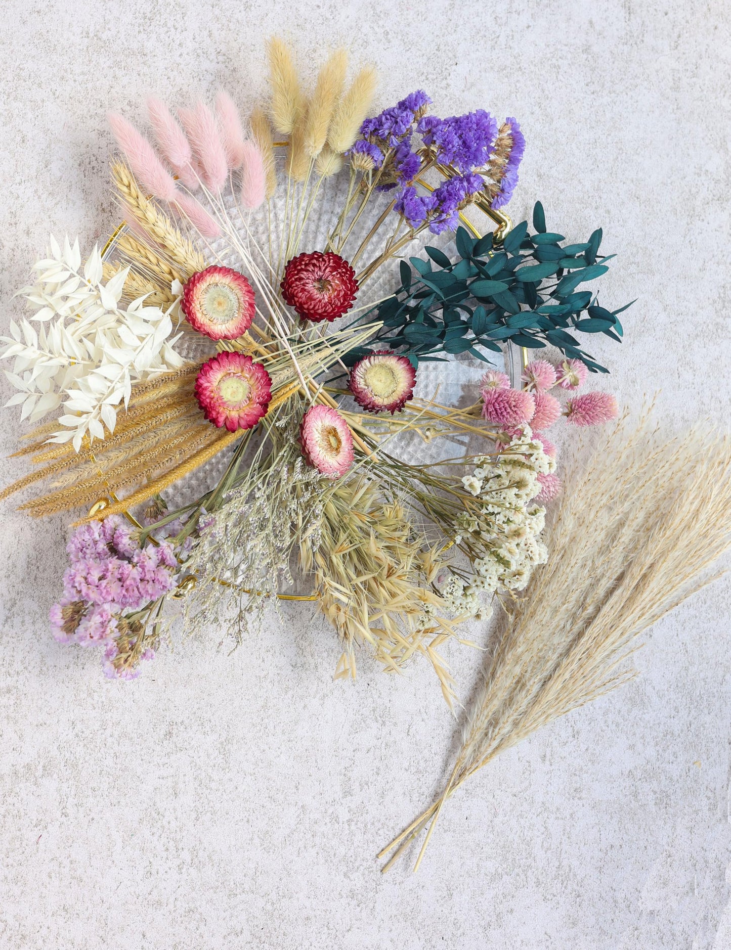 DIY Dried Flower Set, Bulk Dried Flowers,Autumn Decoration, DIY Bouquet Set, Door Hanging Wreath, Desktop Decorations Mini Dried Flowers (Orange)